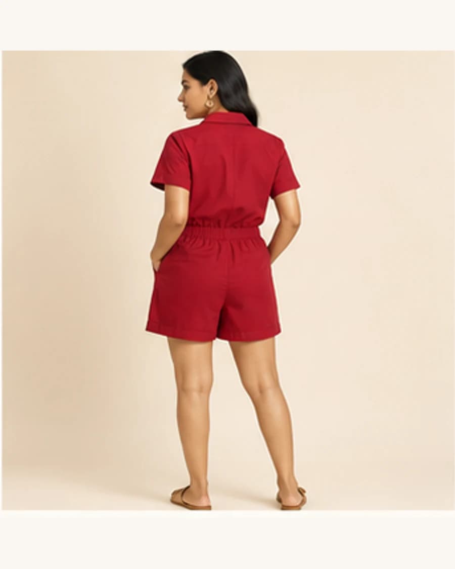 Moonlit Weekend Playsuit: three-quarter styling view