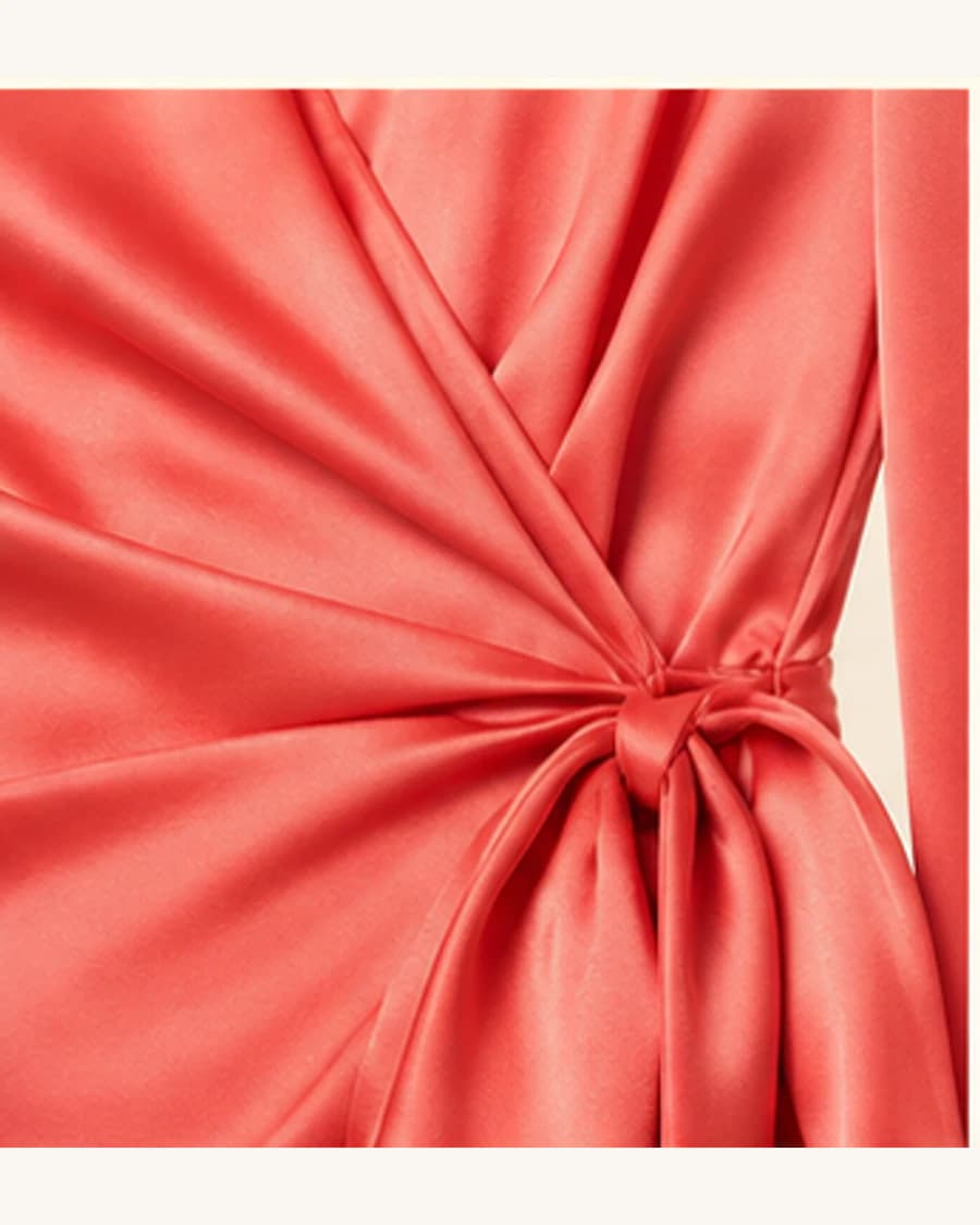 Moonlit Wrap Mini Dress: close-up detail view