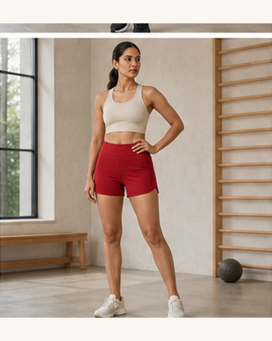 Motion Move Short: front styling view on an adult Indian model