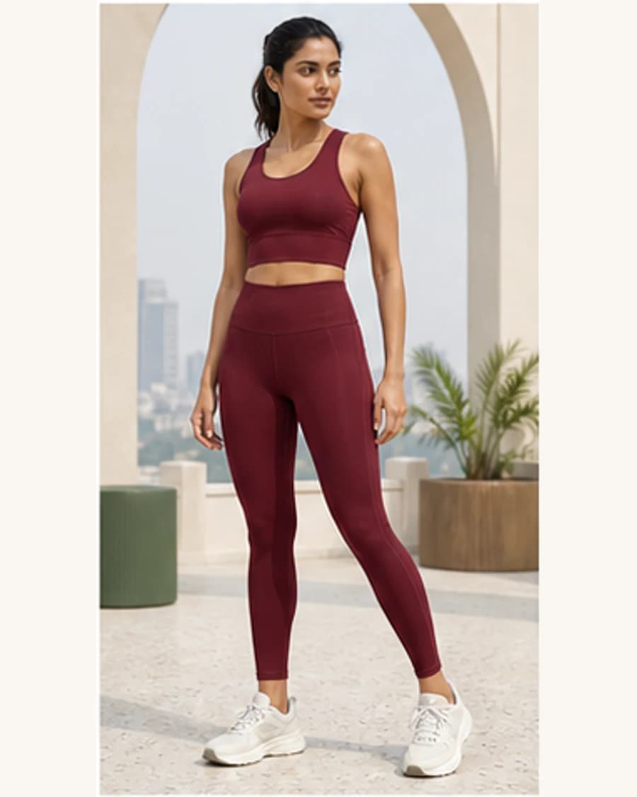 Motion Sculpt Legging: front styling view on an adult Indian model