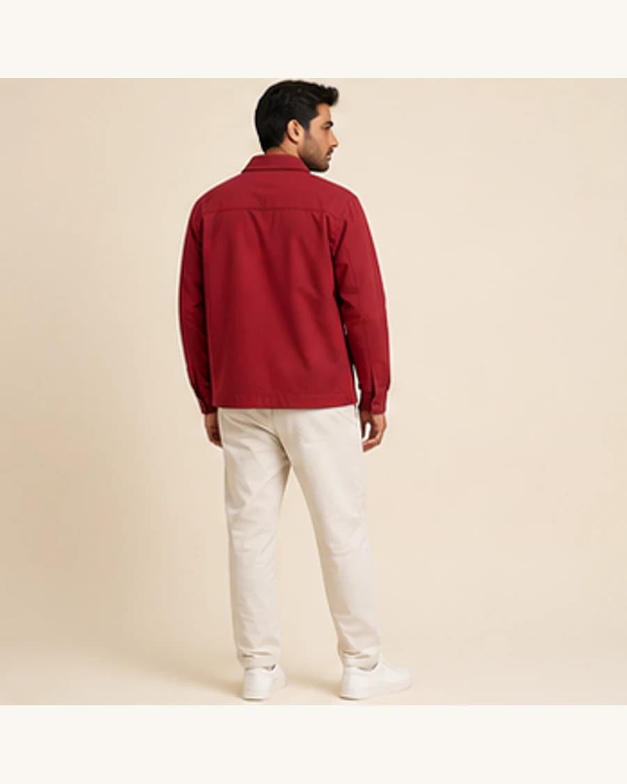 Northline Boxy Overshirt: three-quarter styling view