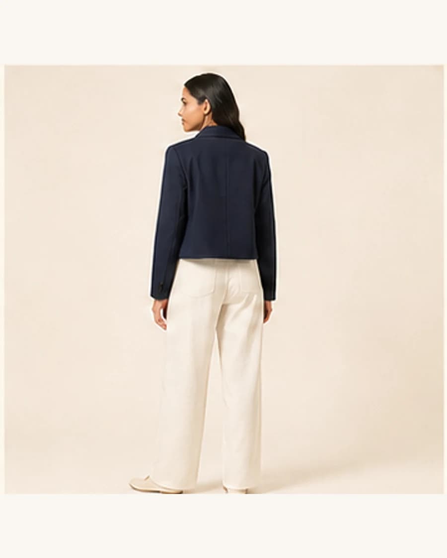 Northline Cropped Blazer: three-quarter styling view
