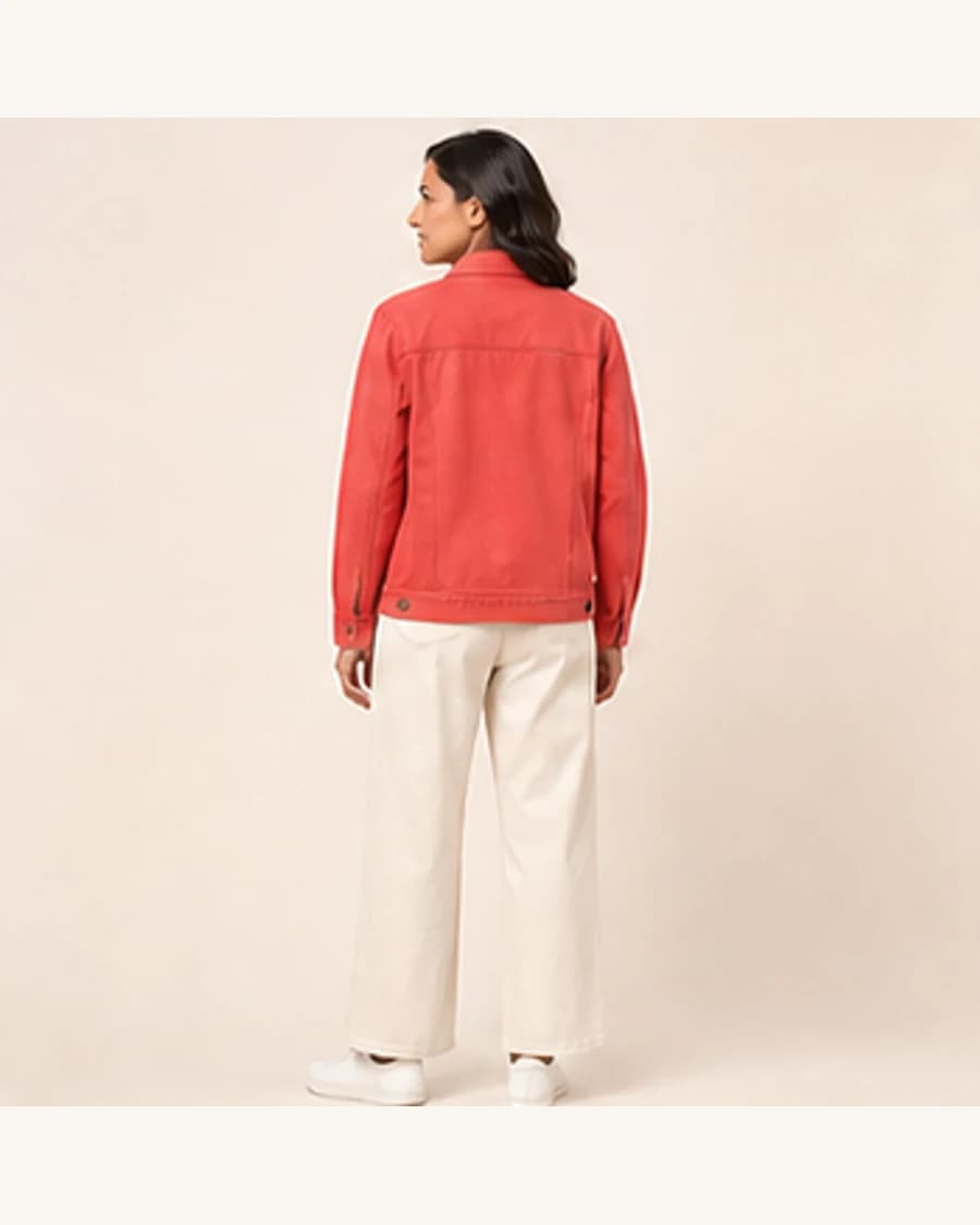 Northline Denim Layer: three-quarter styling view