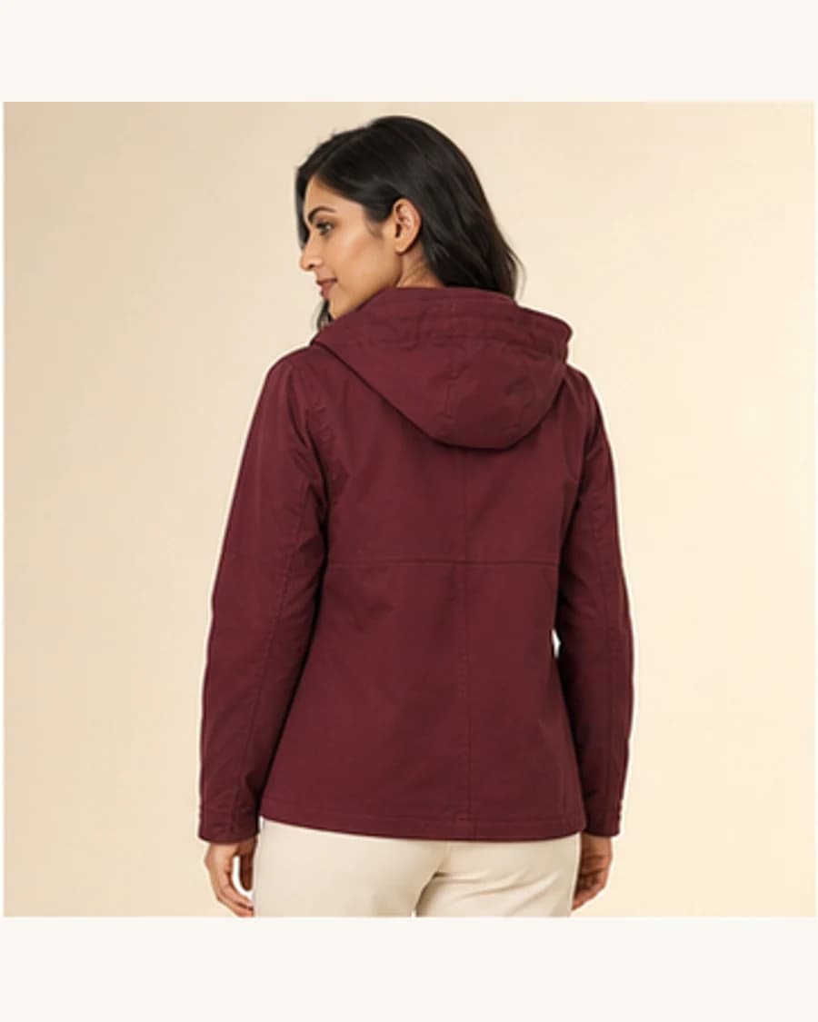 Northline Rain Shell: three-quarter styling view