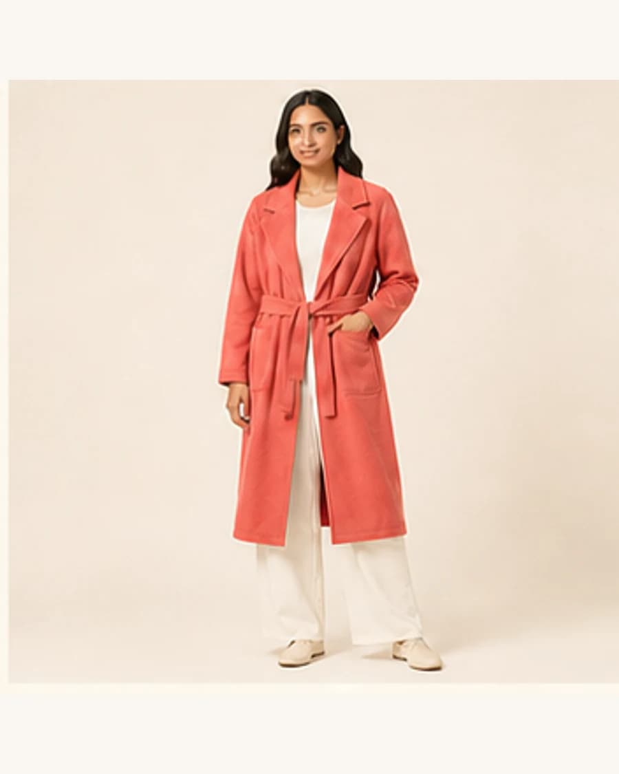 Northline Soft Trench: front styling view on an adult Indian model