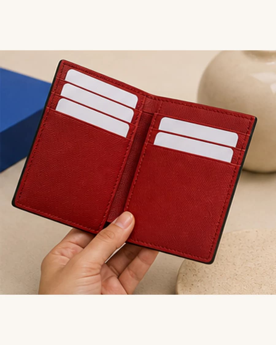 Orbit Card Wallet: three-quarter styling view
