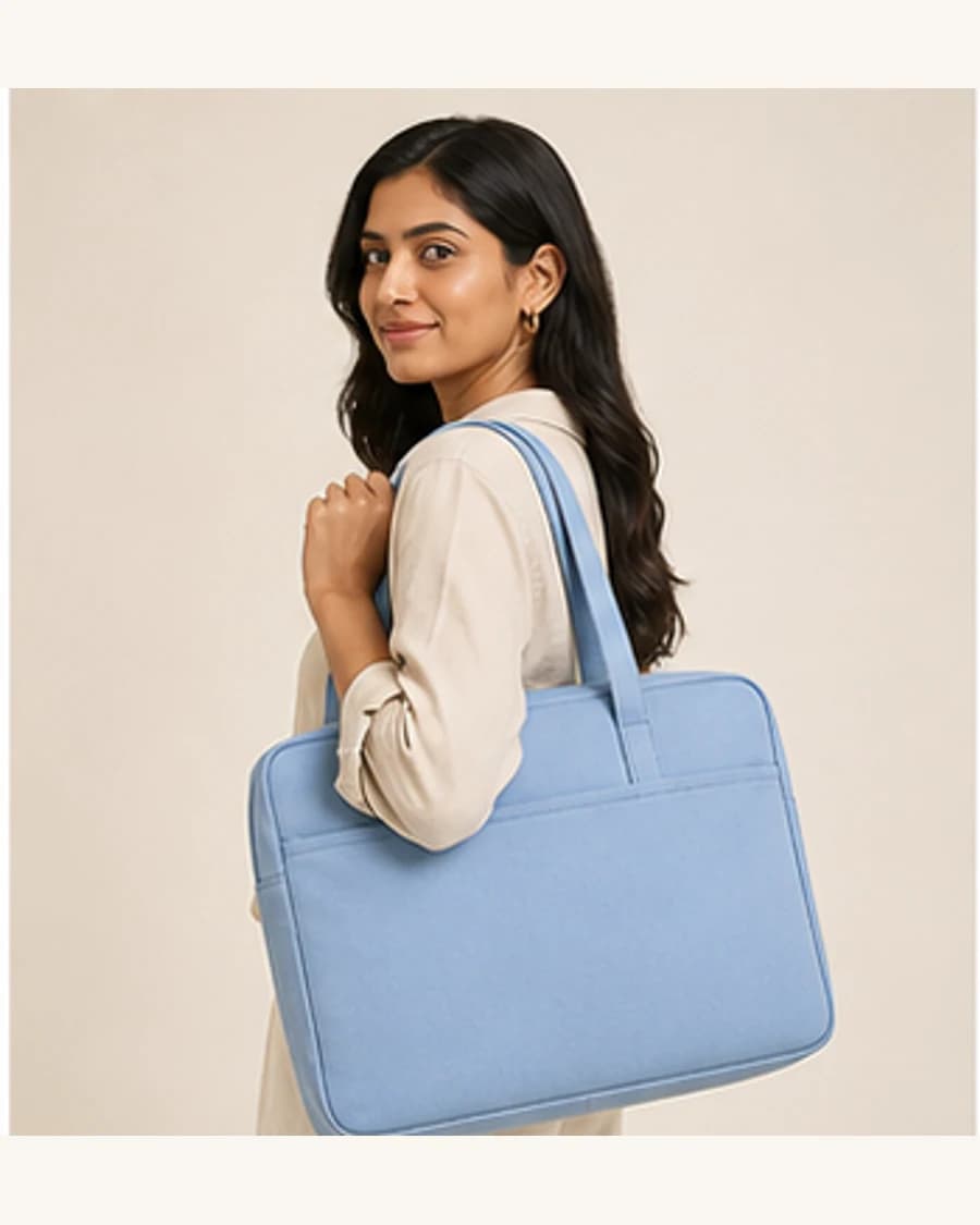 Orbit Laptop Carryall: three-quarter styling view
