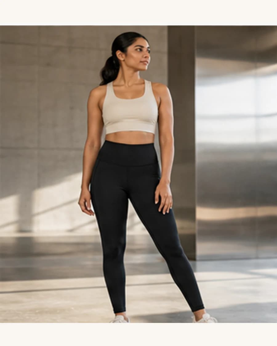 Pulse Sculpt Legging: front styling view on an adult Indian model