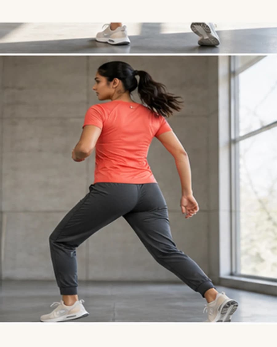 Pulse Training Tee: three-quarter styling view