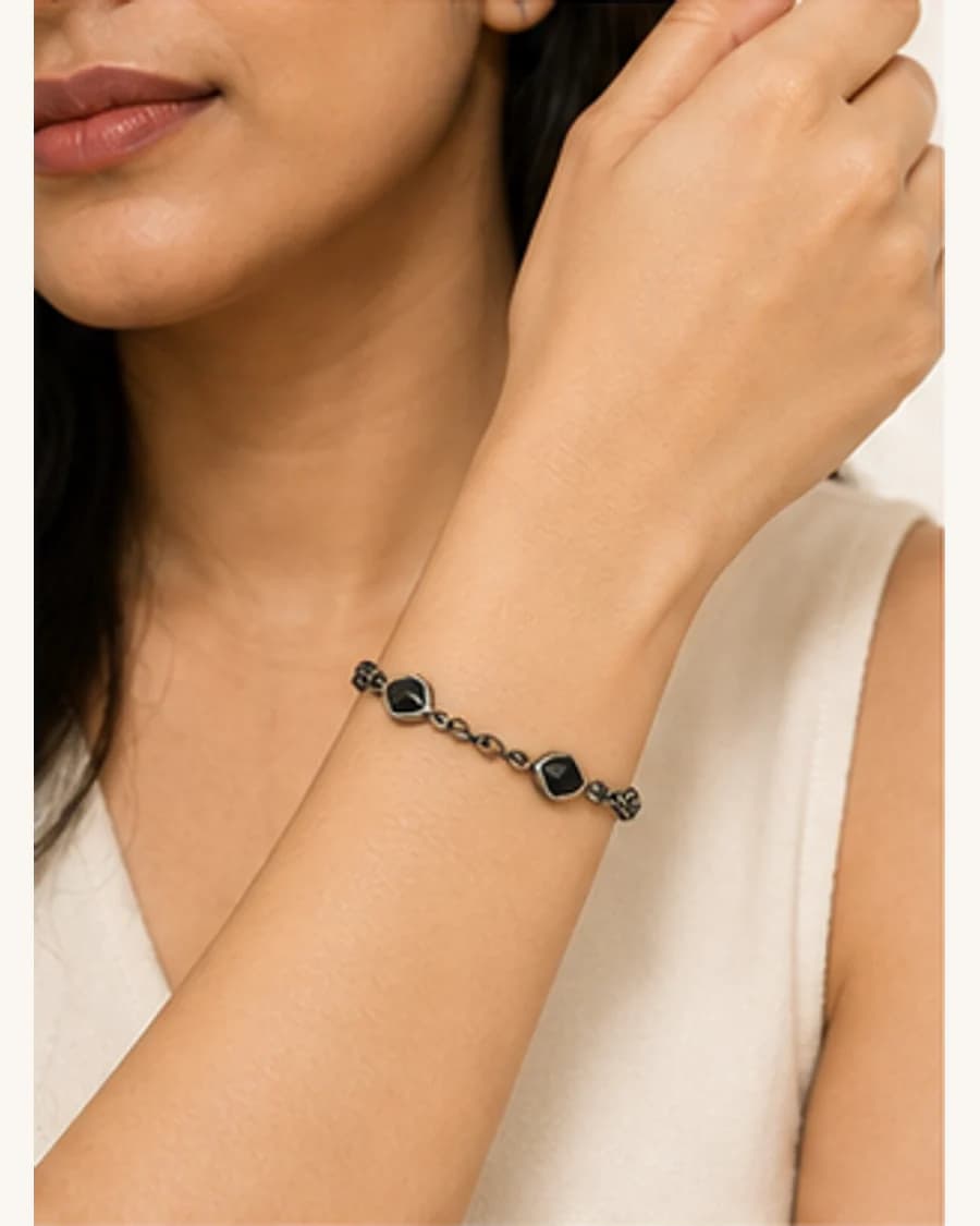 Riviera Charm Bracelet: three-quarter styling view