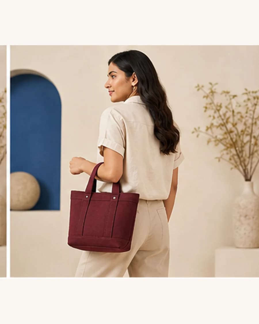 Riviera Mini Tote: three-quarter styling view