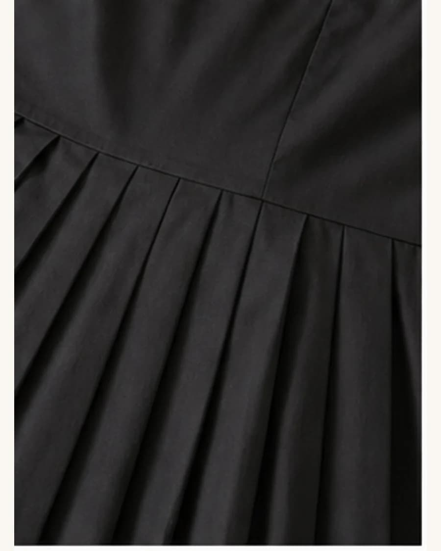 Riviera Pleat Dress: close-up detail view