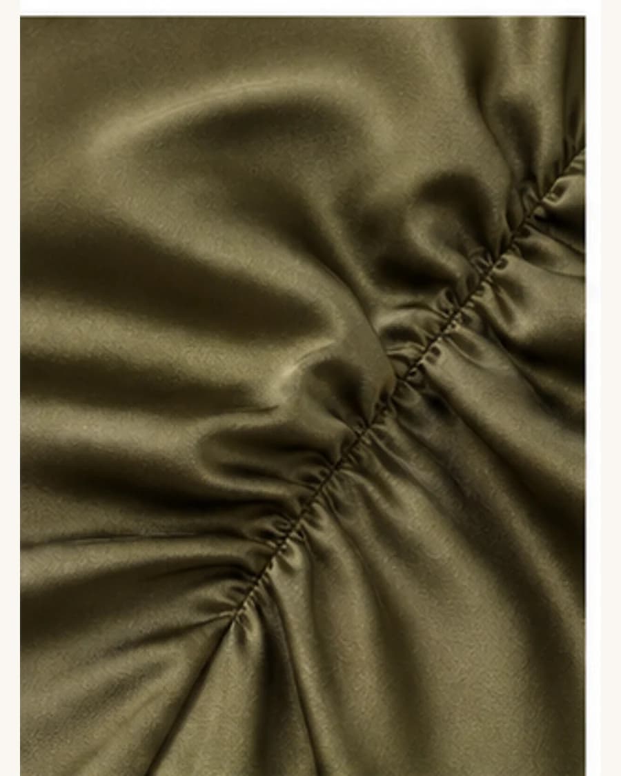 Riviera Ruched Midi Dress: close-up detail view