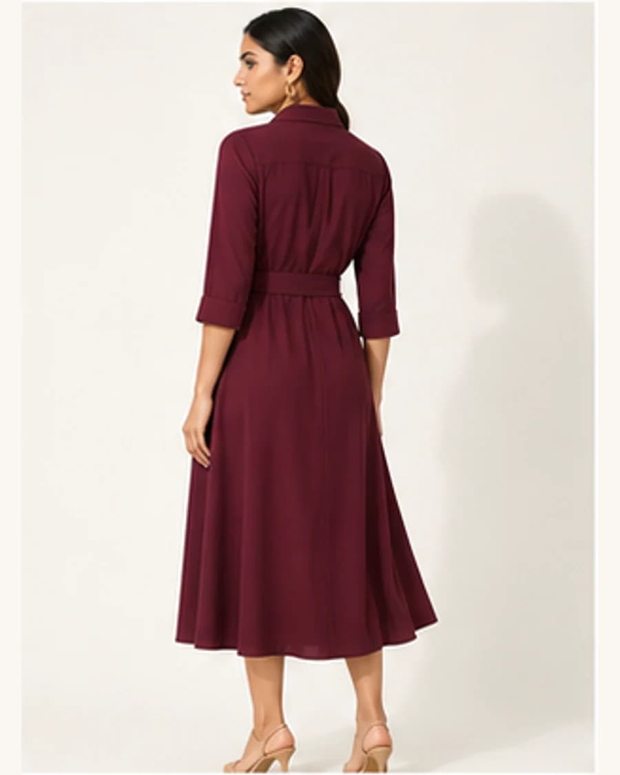 Riviera Shirt Dress: three-quarter styling view