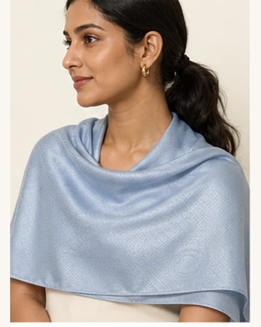 Riviera Silk Touch Scarf: three-quarter styling view