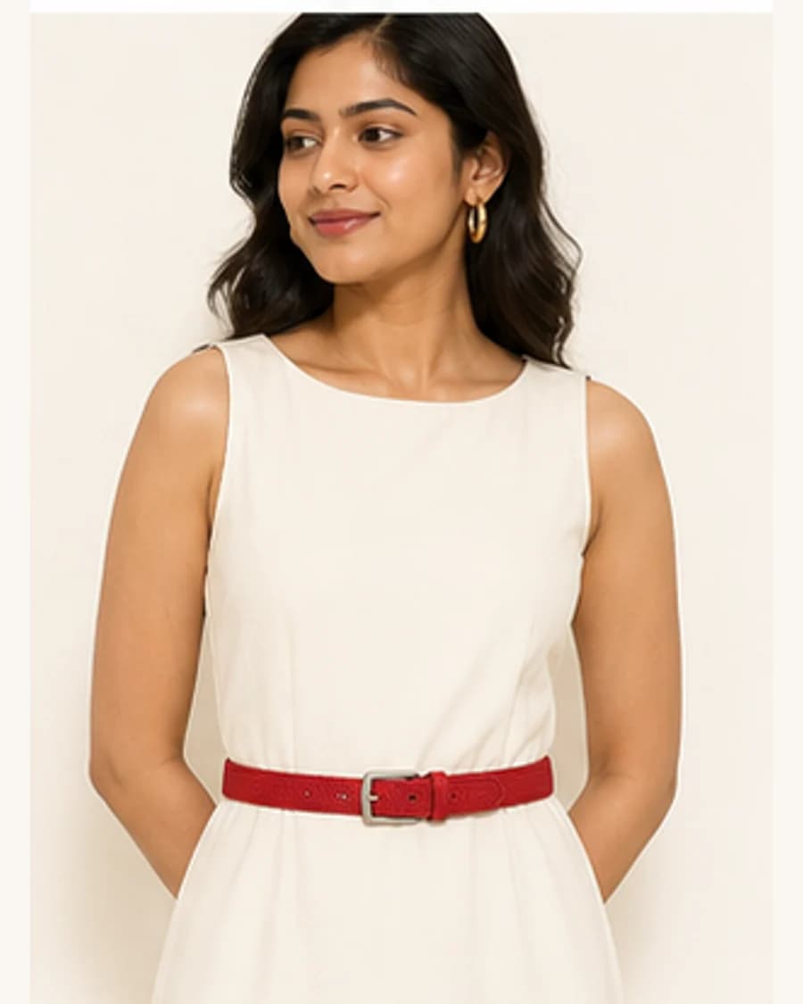 Riviera Slim Belt: front styling view on an adult Indian model