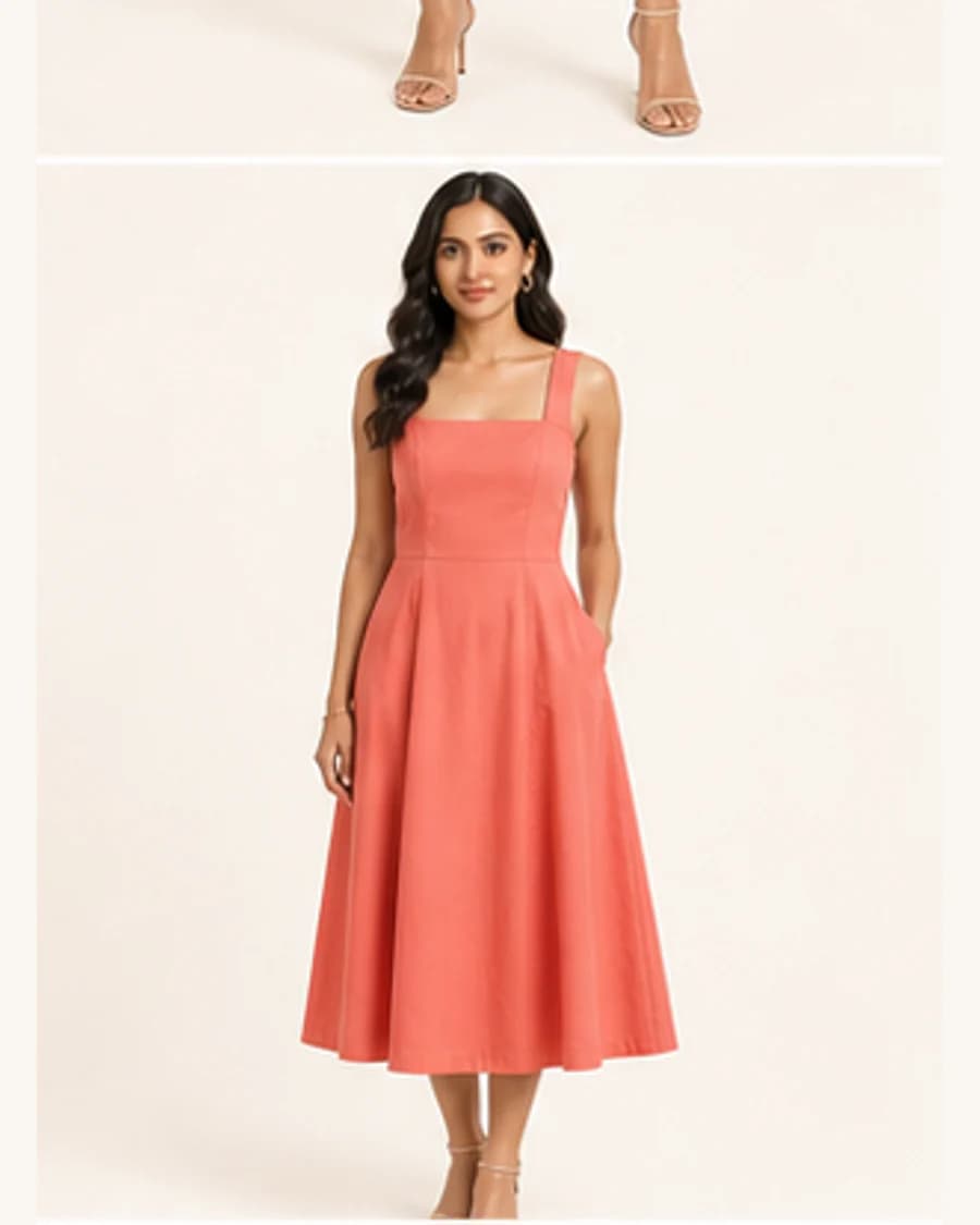 Riviera Slip Dress: front styling view on an adult Indian model