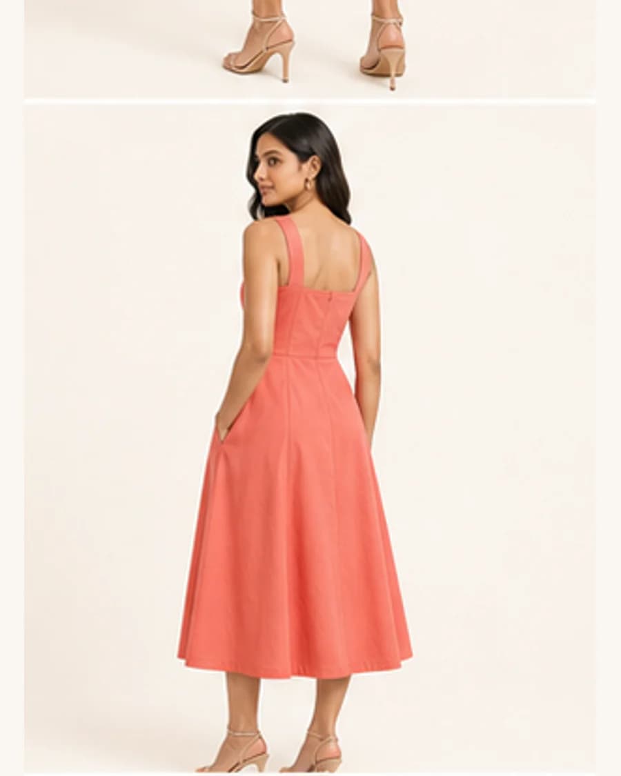 Riviera Slip Dress: three-quarter styling view
