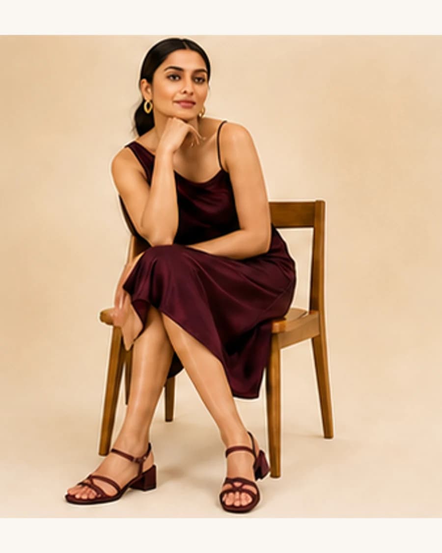 Riviera Strappy Sandal: front styling view on an adult Indian model