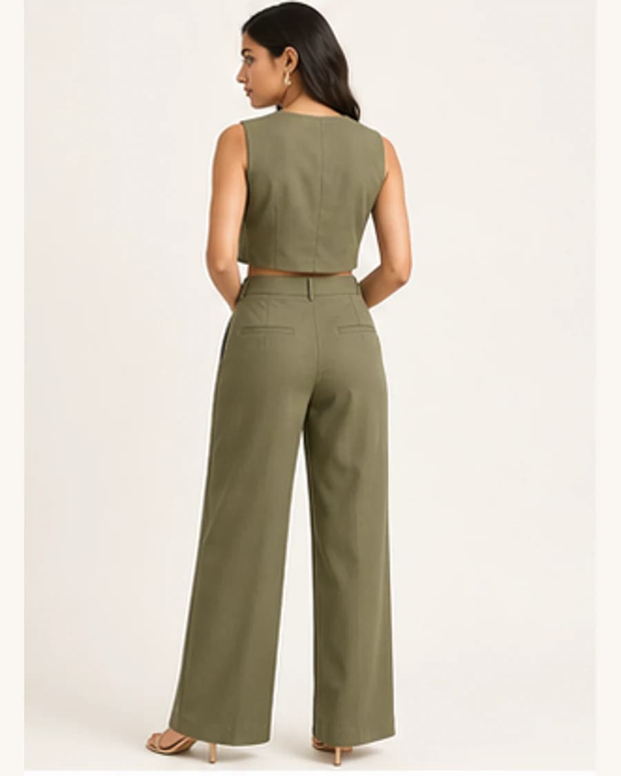 Riviera Tailored Co Ord Set: three-quarter styling view