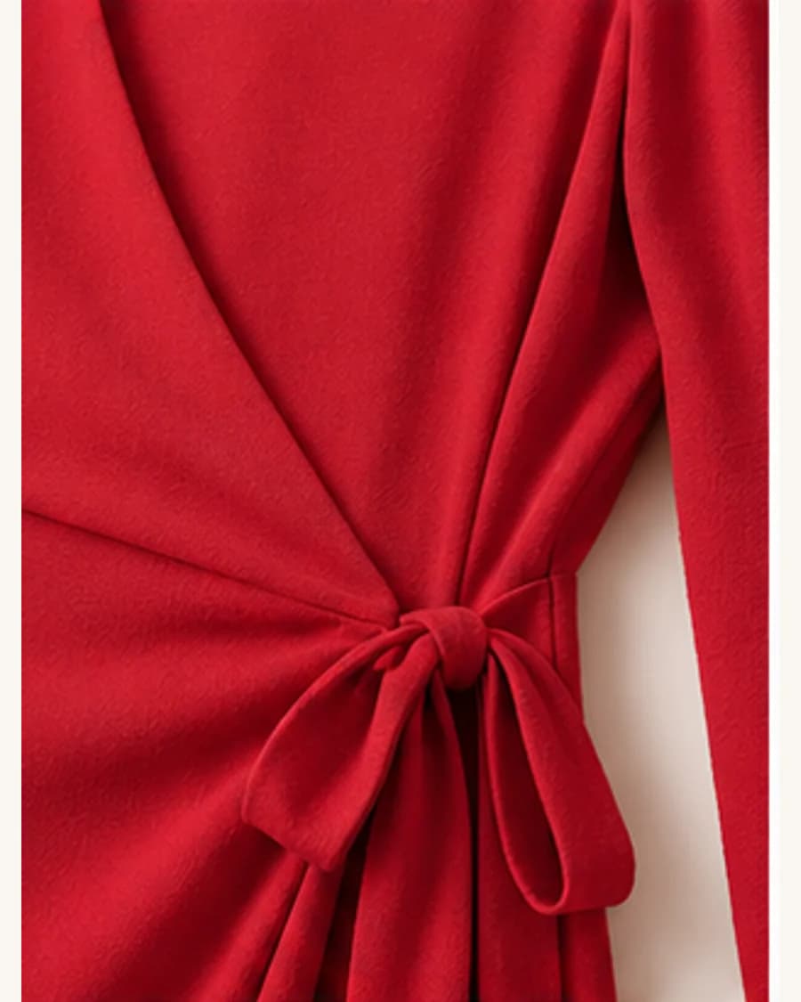 Riviera Wrap Mini Dress: close-up detail view