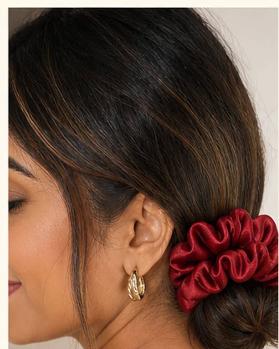Satin Mini Scrunchie Pair: product-only view