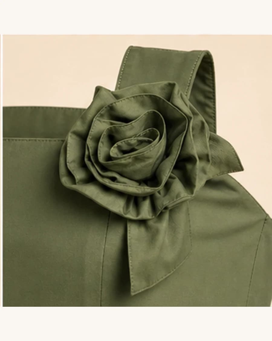 Solstice Corsage Midi Dress: close-up detail view