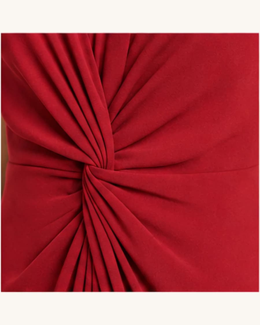 Solstice Knot Front Dress: close-up detail view