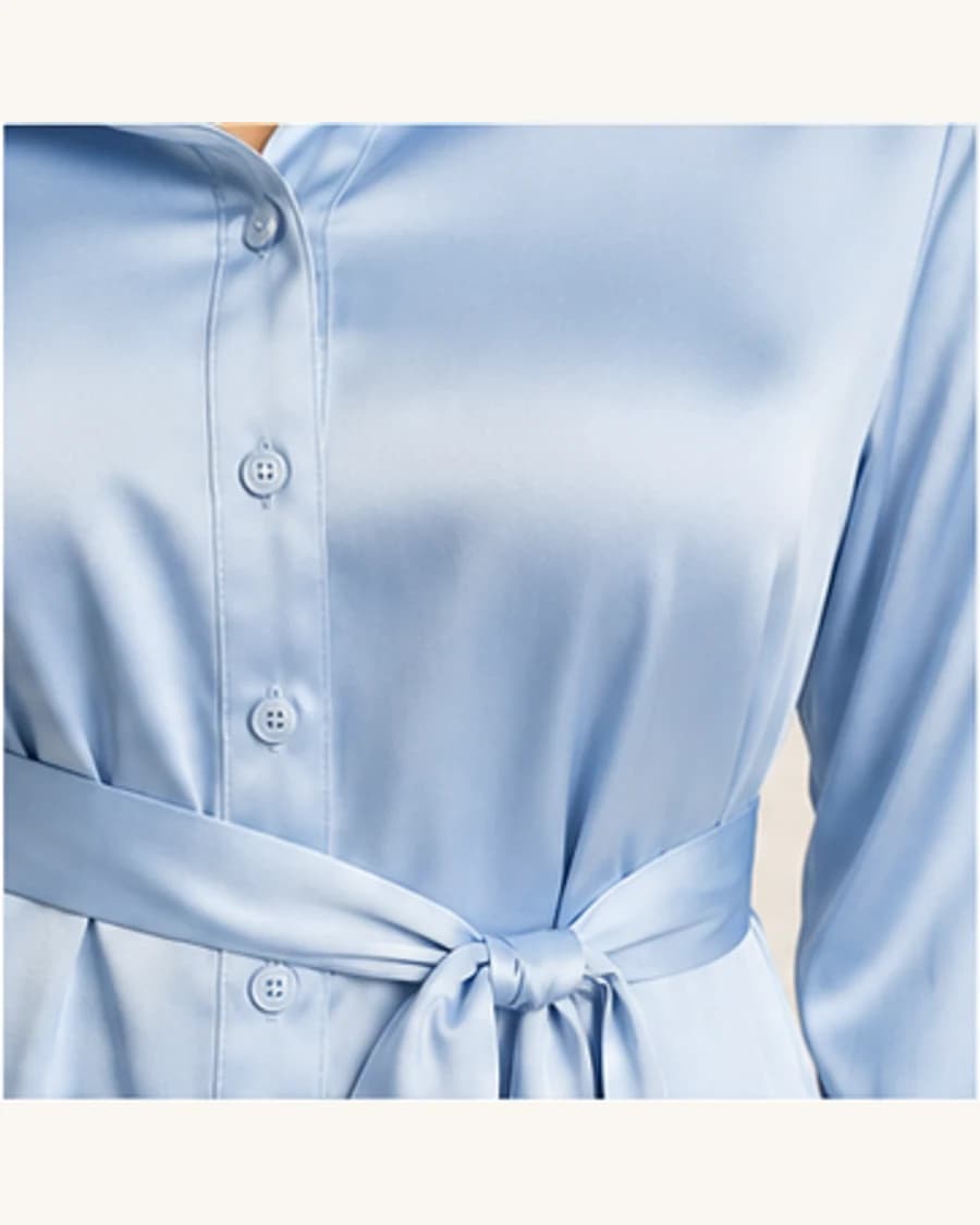 Solstice Shirt Dress: close-up detail view