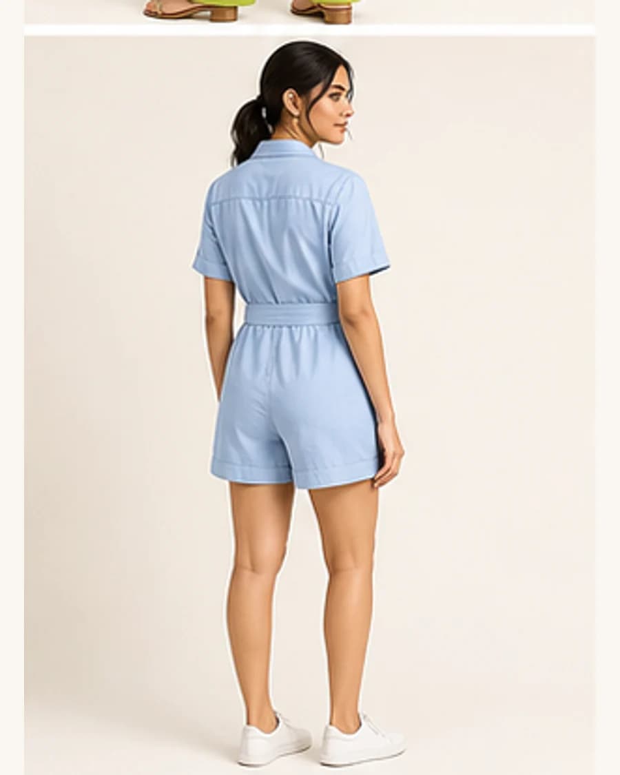Solstice Weekend Playsuit: three-quarter styling view