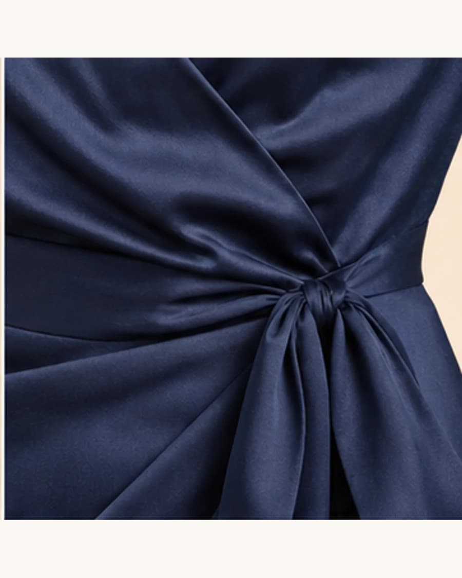 Solstice Wrap Mini Dress: close-up detail view