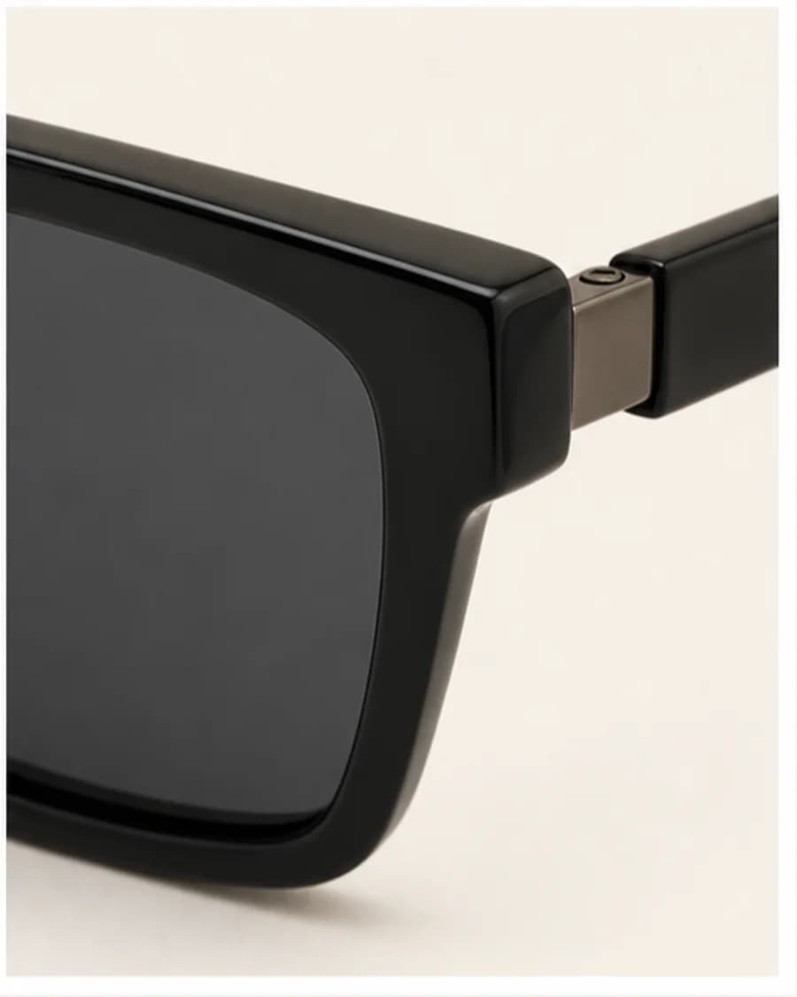 Square Sunglasses: close-up detail view
