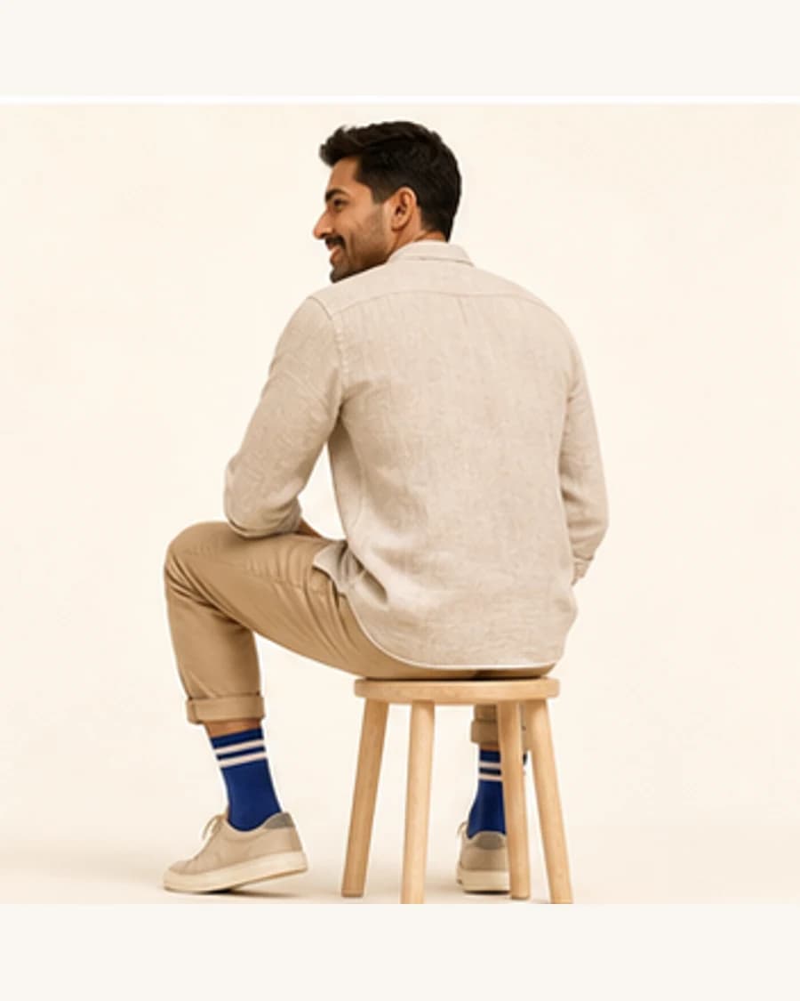 Stripe Socks Pair: three-quarter styling view