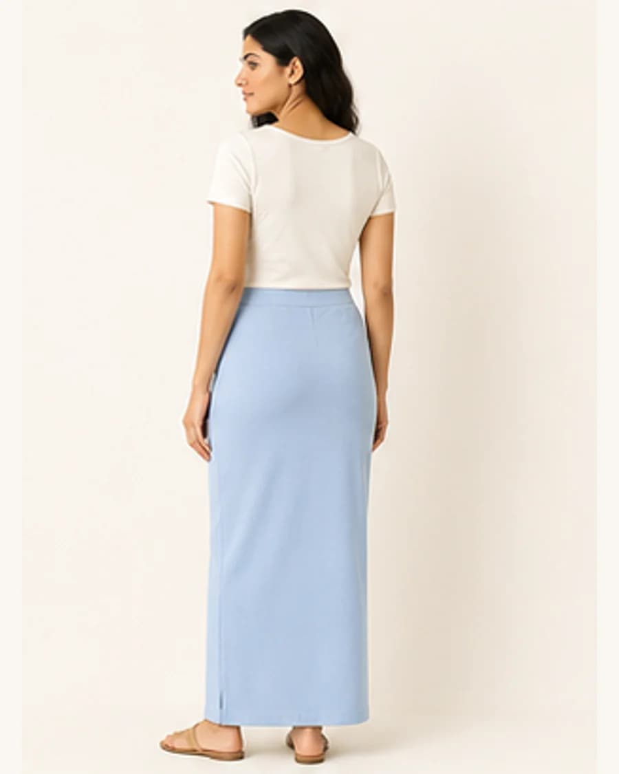 Studio Column Skirt: three-quarter styling view