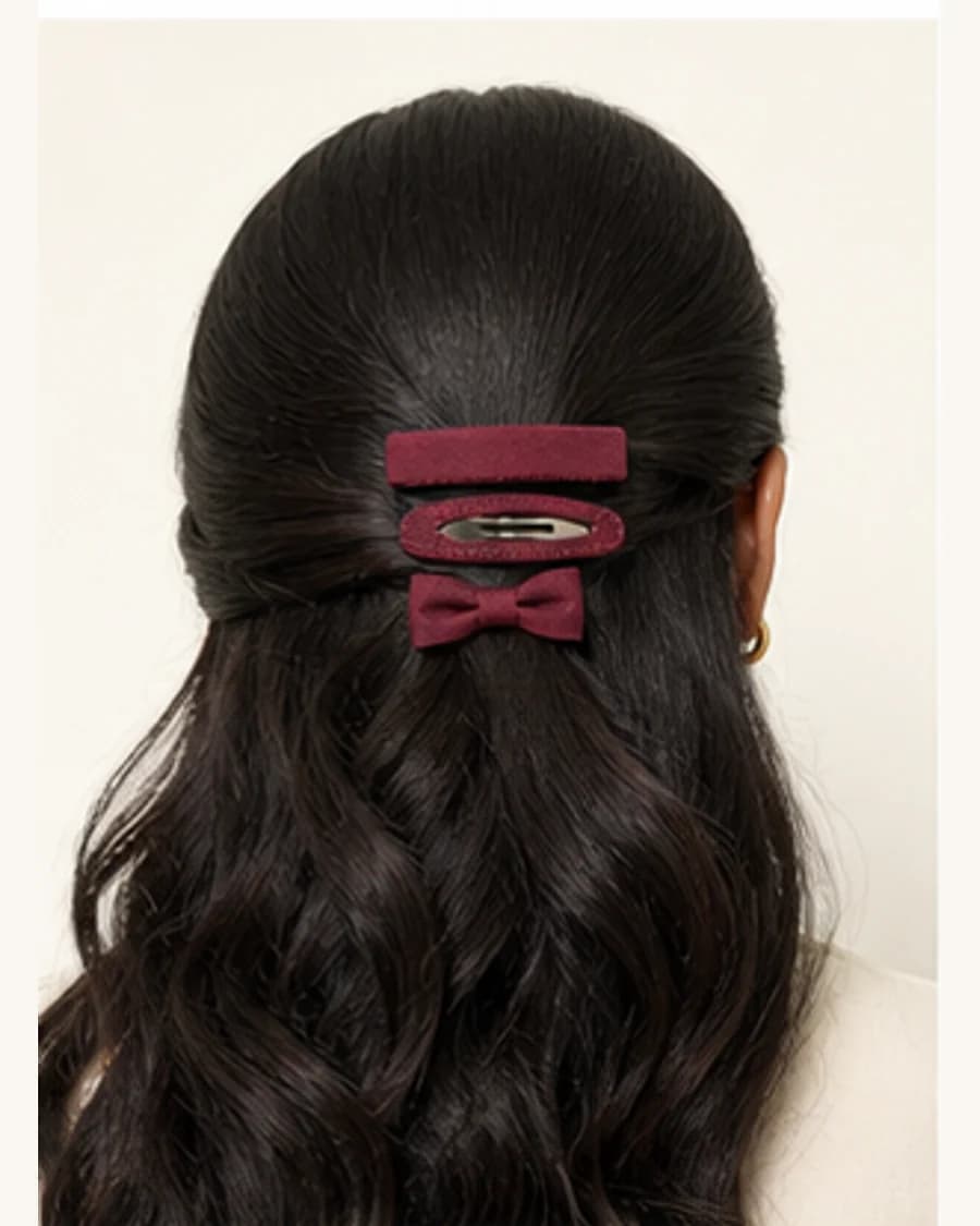 Studio Hair Clip Set: three-quarter styling view