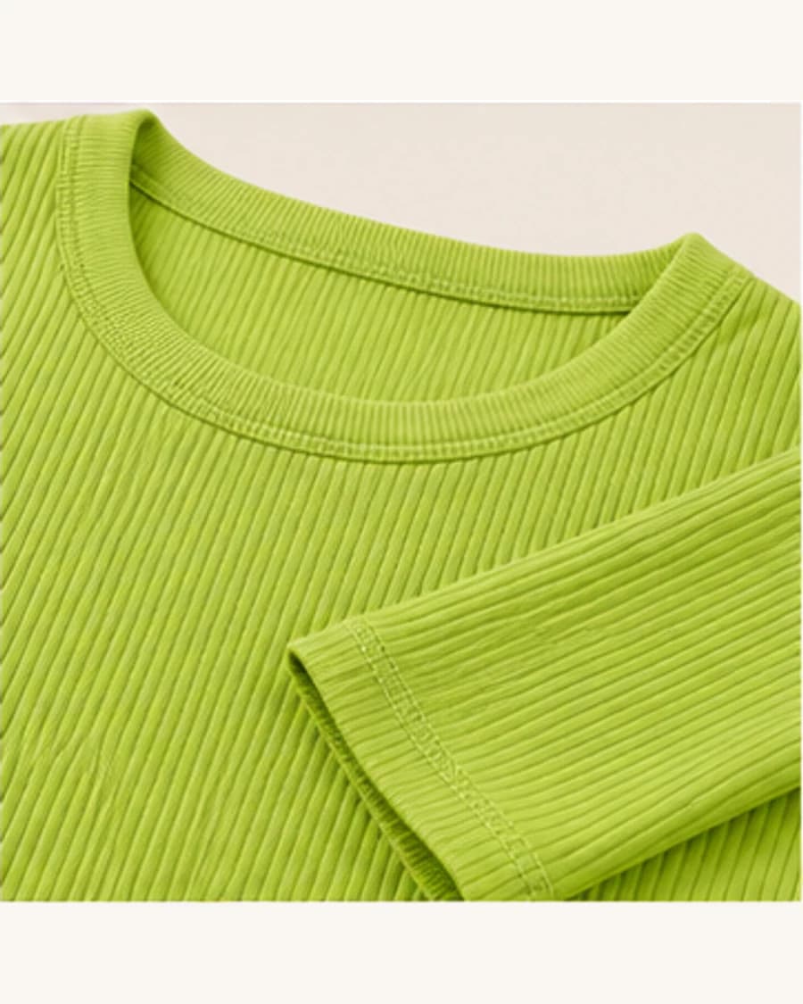 Studio Rib Long Sleeve Tee: close-up detail view