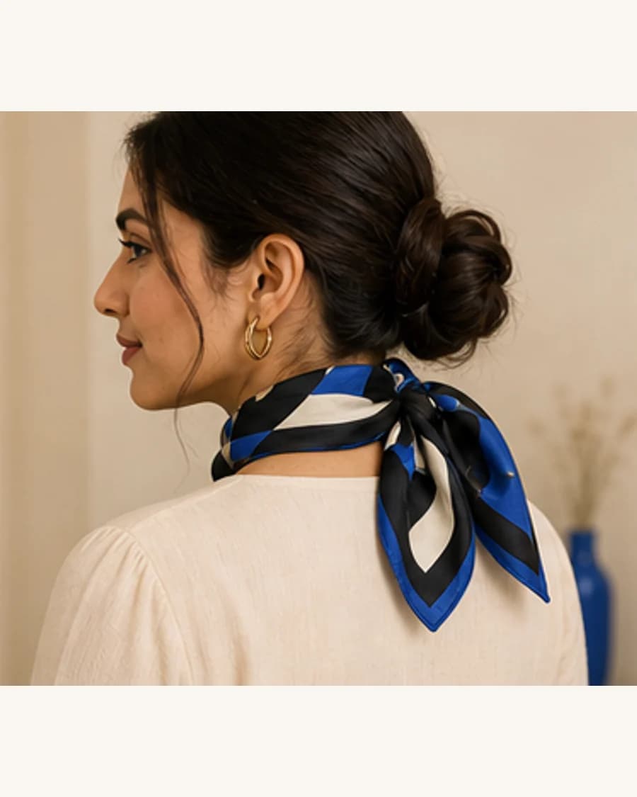 Studio Silk Touch Scarf: three-quarter styling view