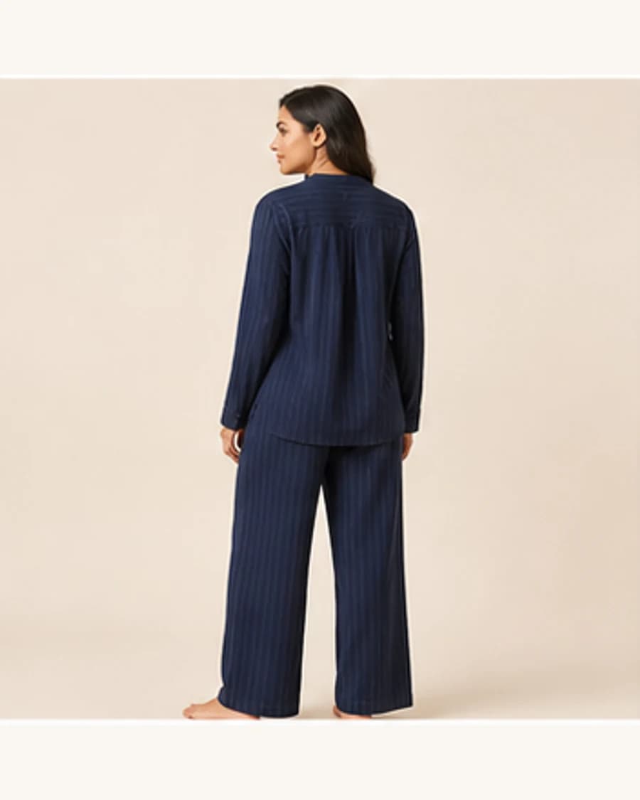 Sunday Relaxed Pyjama Set: three-quarter styling view