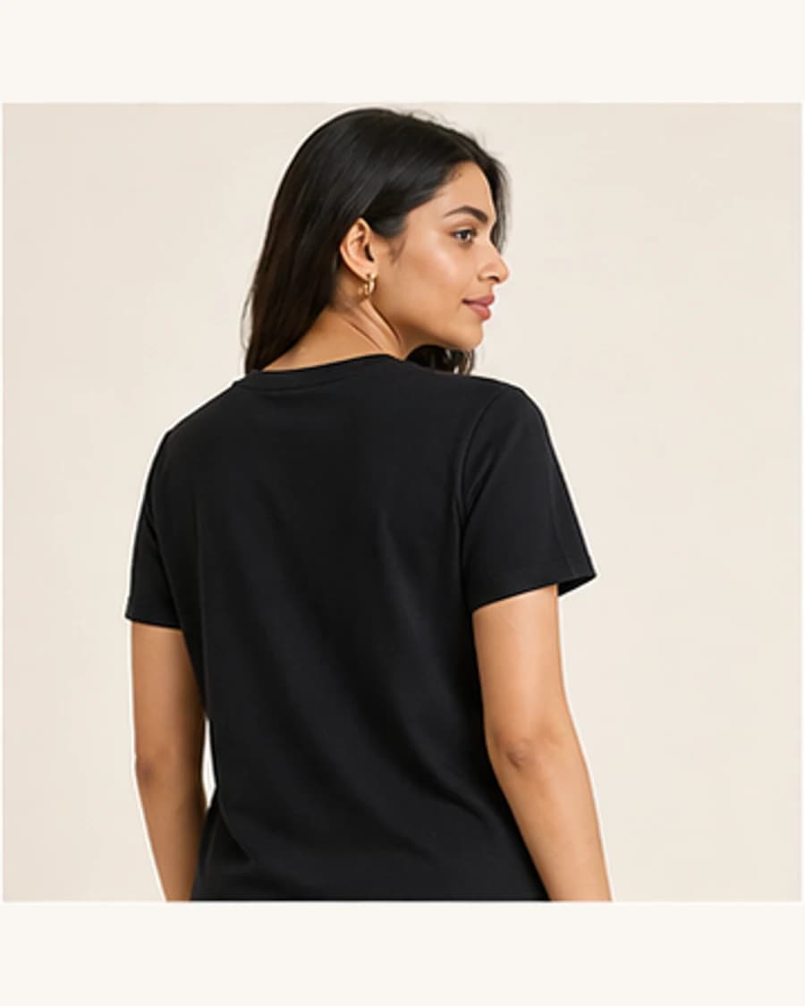 Sunday Soft Crew Top: three-quarter styling view