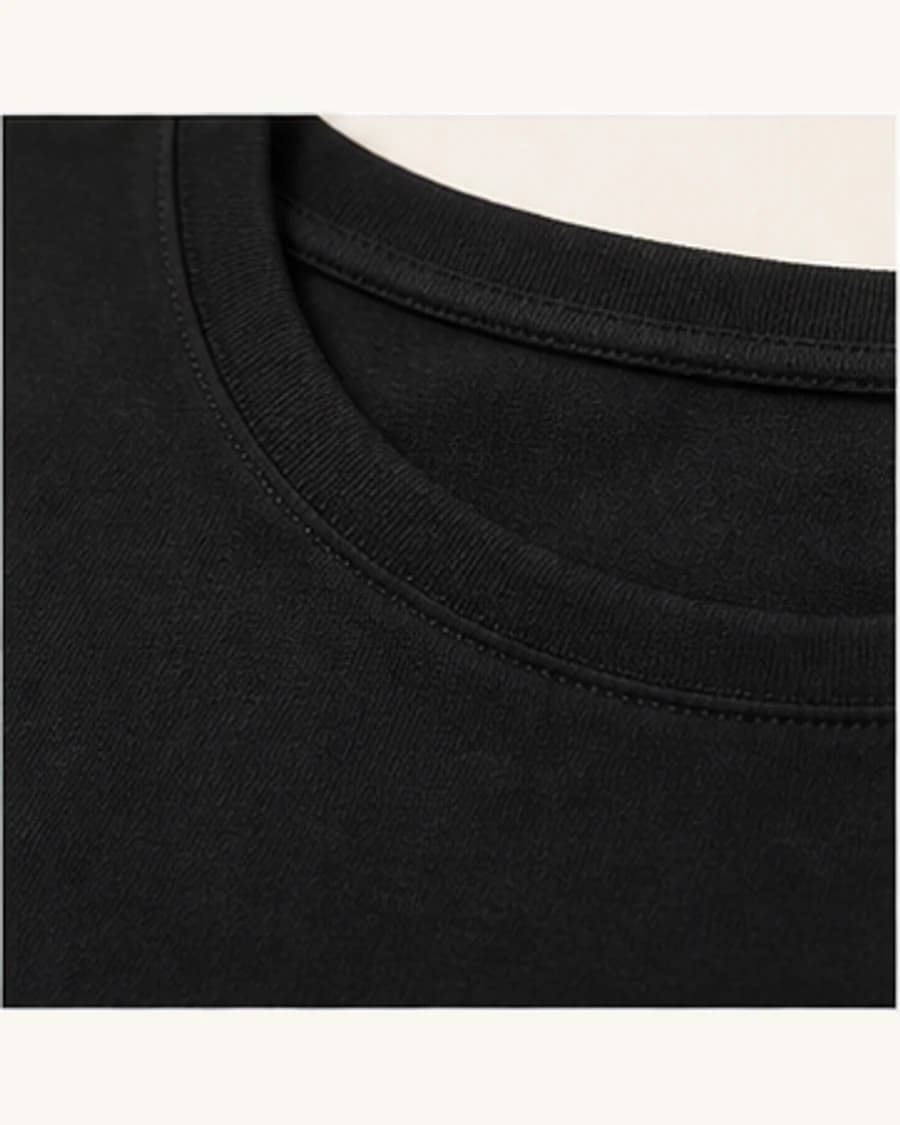 Sunday Soft Crew Top: close-up detail view