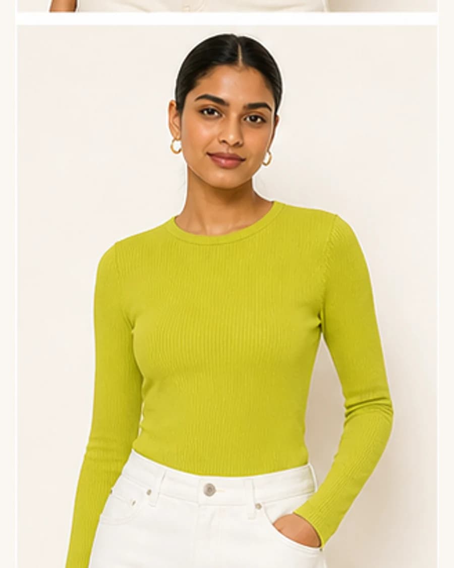 Sunday Soft Long Sleeve Tee: front styling view on an adult Indian model