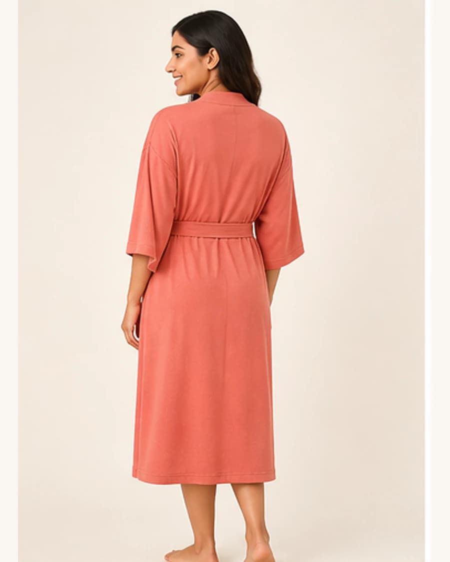 Sunday Soft Robe: three-quarter styling view
