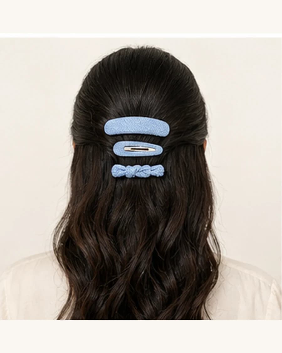 Terrain Hair Clip Set: three-quarter styling view