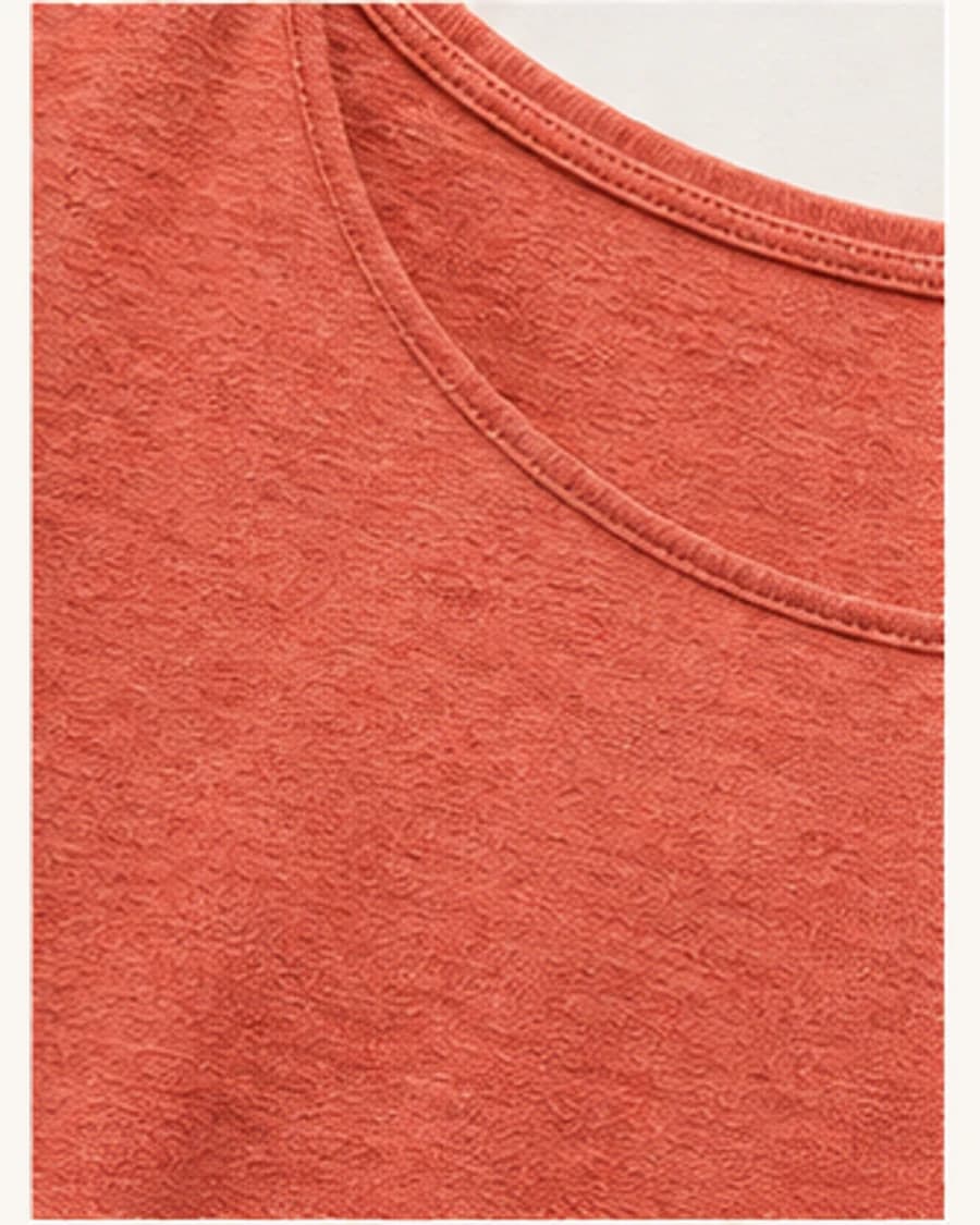 Terrain Textured Crew Top: close-up detail view