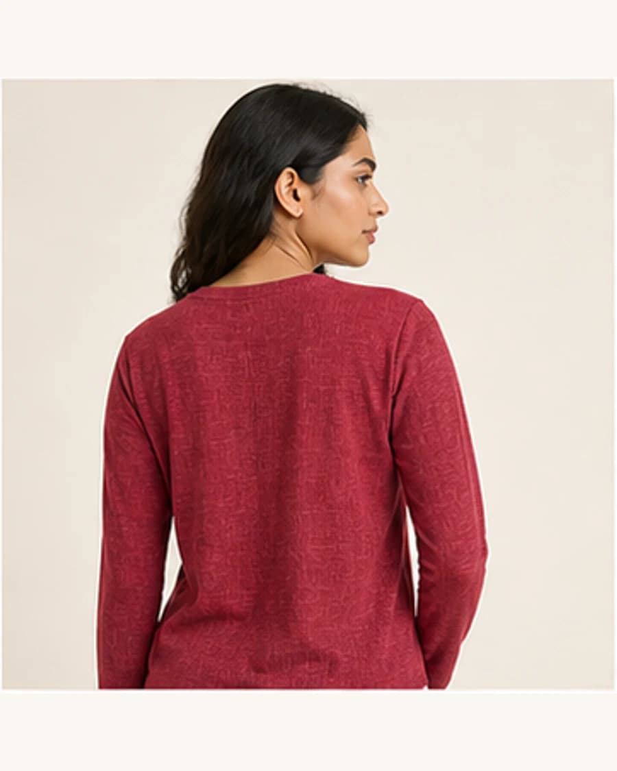 Terrain Textured Long Sleeve Tee: three-quarter styling view