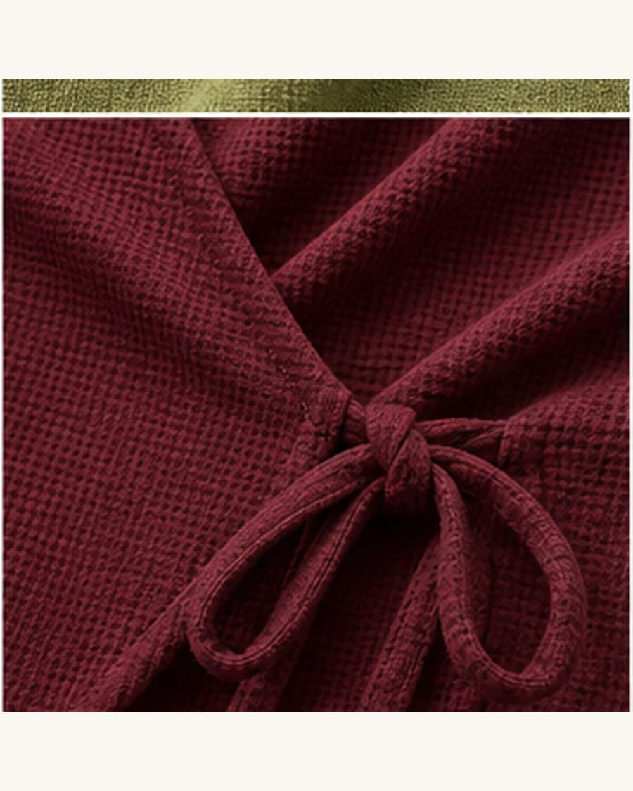 Terrain Textured Wrap Blouse: close-up detail view