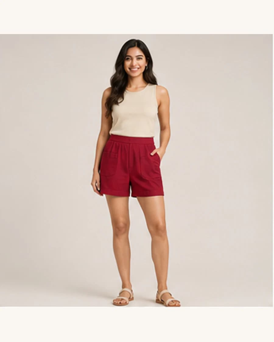 Terrain Utility Short: front styling view on an adult Indian model