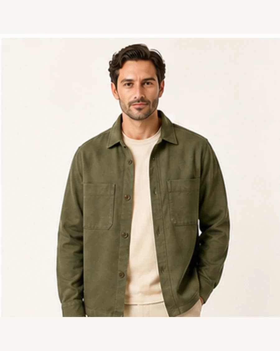 Weekend Overshirt: front styling view on an adult Indian model