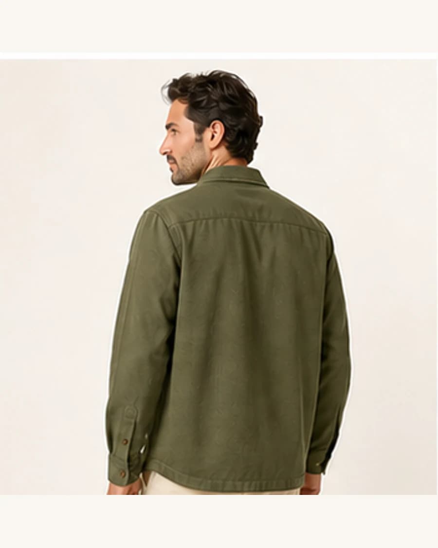 Weekend Overshirt: three-quarter styling view