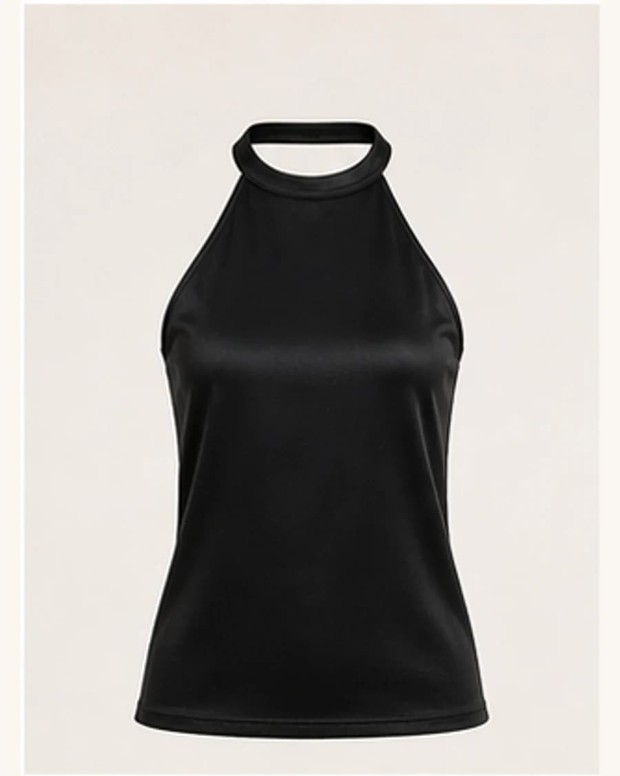 Muse Satin Halter Top: product-only view